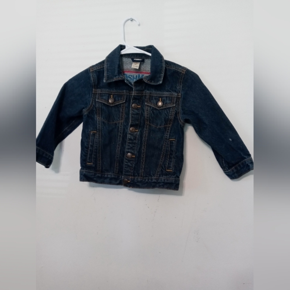 Osh Kosh B'gosh child 4 snap up dark wash denim jacket w pockets 100% Cotton